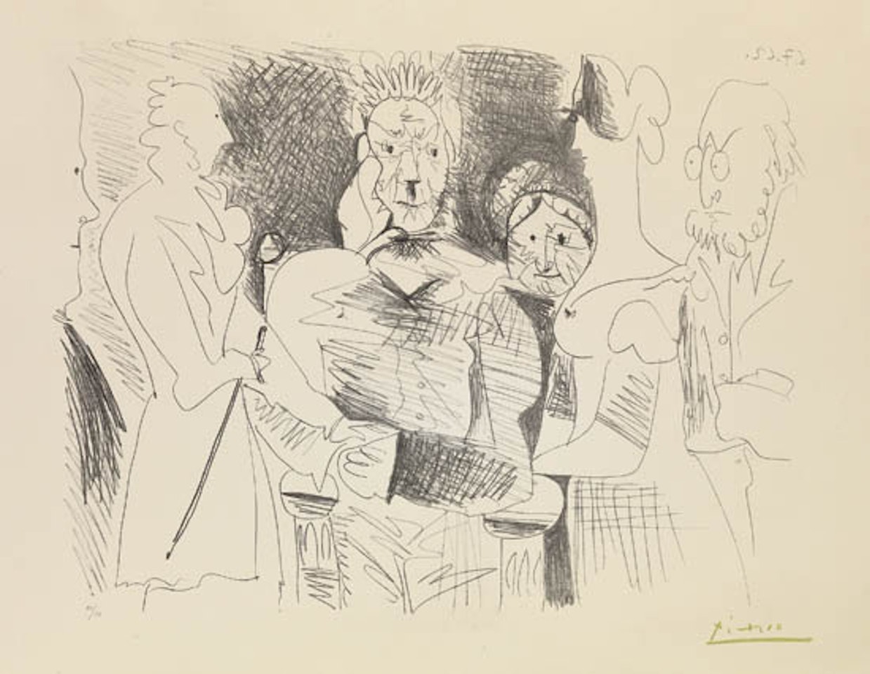 Portrait de famille III (Six Personnages) [Bloch 1031; Mourlot 385; Reuße 834] by Pablo Picasso