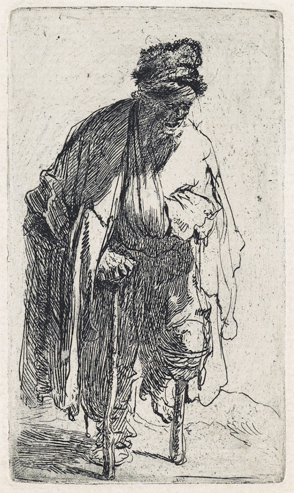 Beggar With A Wooden Leg by Attributed to Rembrandt Harmensz van Rijn