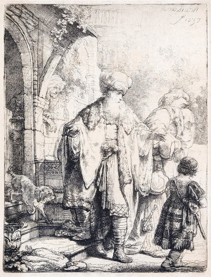 Abraham Casting Out Hagar And Ishmael by Attributed to Rembrandt Harmensz van Rijn