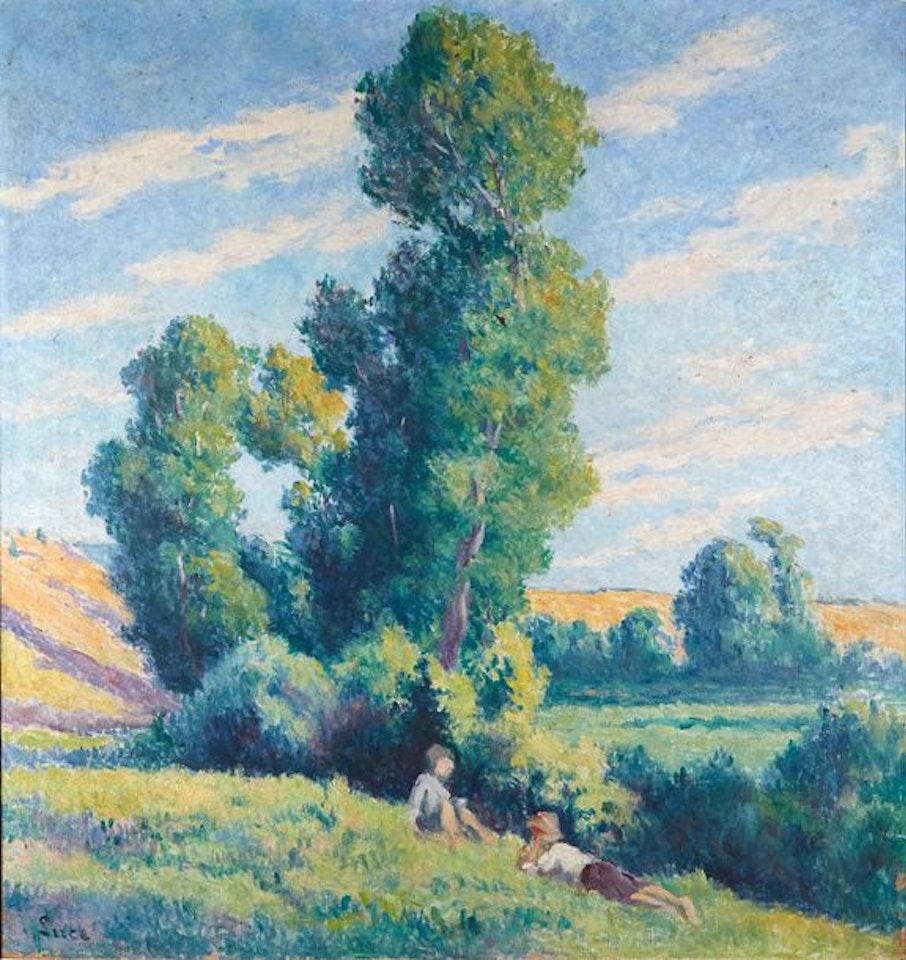 Around Moulineux, resting under the trees by Maximilien Luce