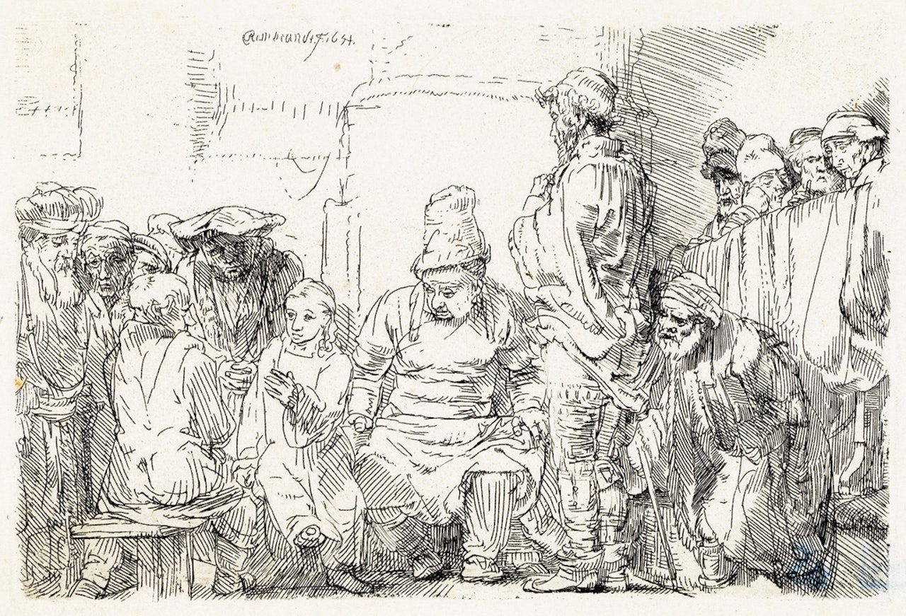 Christ Seated Disputing With The Doctors by Attributed to Rembrandt Harmensz van Rijn