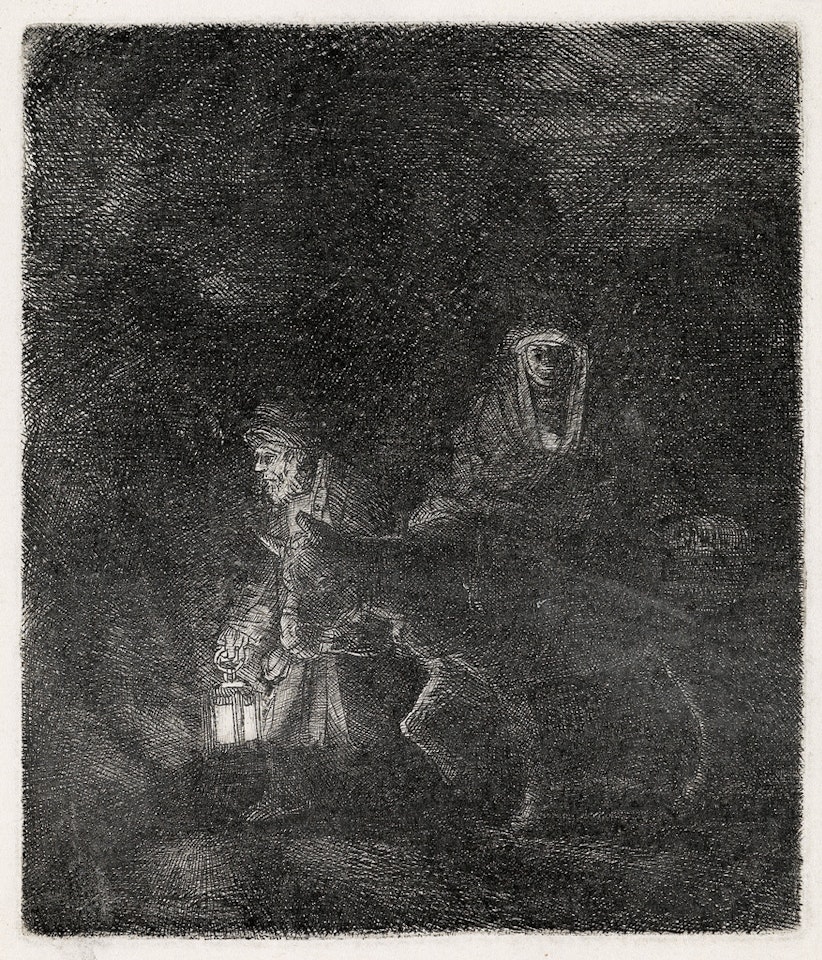 The Rest On The Flight Into Egypt: A Night Piece by Attributed to Rembrandt Harmensz van Rijn