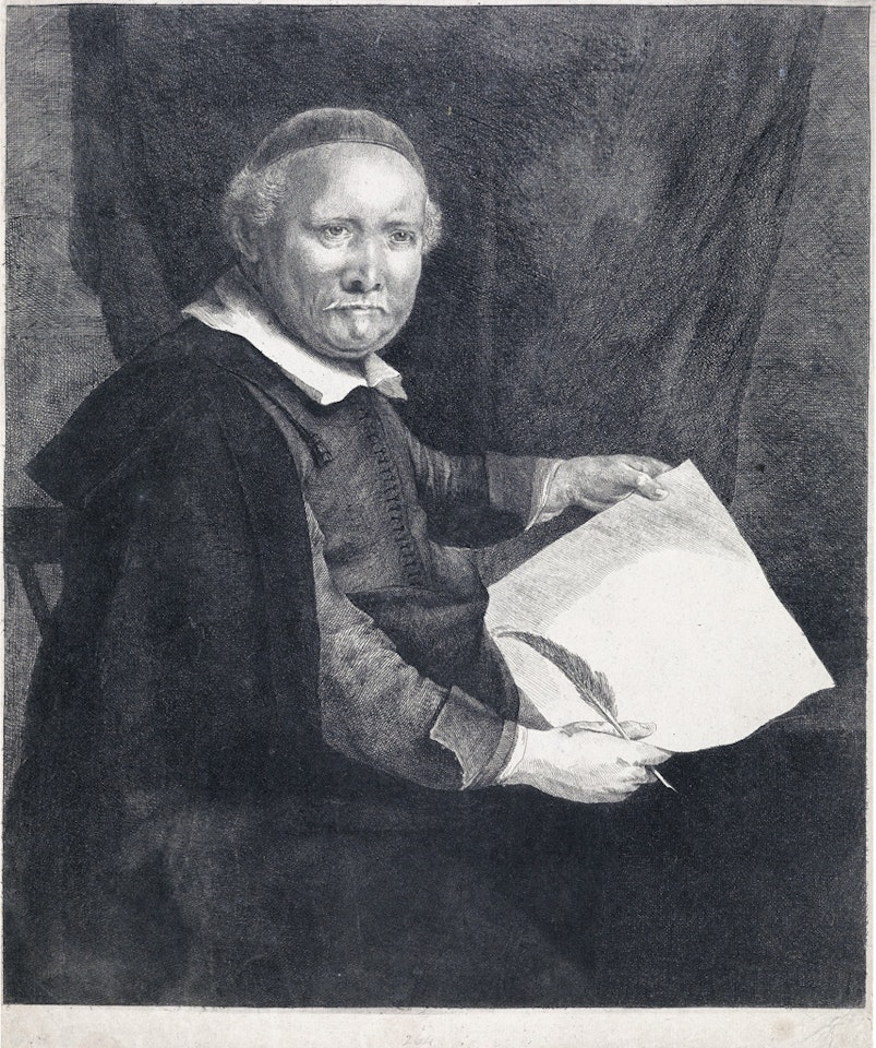 Lieven Willemsz Van Coppenol, Writing Master: Larger Plate by Attributed to Rembrandt Harmensz van Rijn