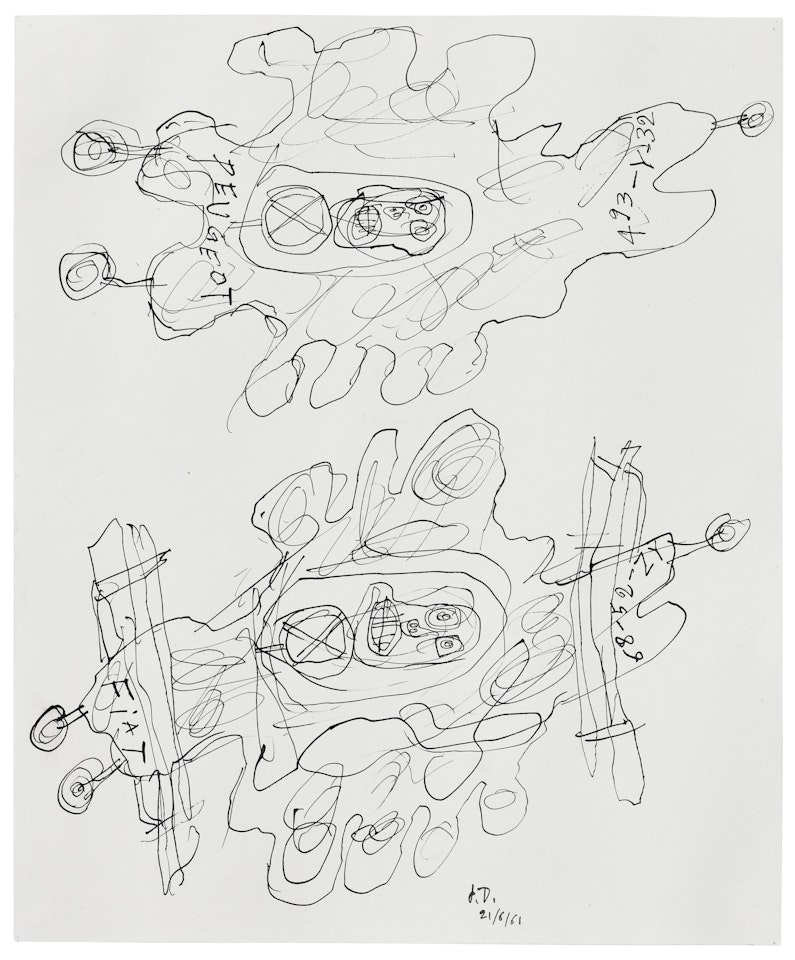 Deux Automobiles (Peugeot, Fiat) by Jean Dubuffet