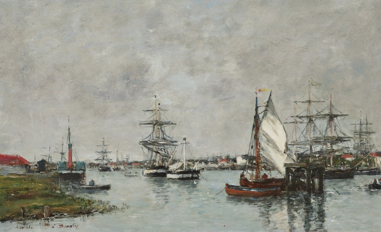 Port d"Anvers by Eugène Boudin
