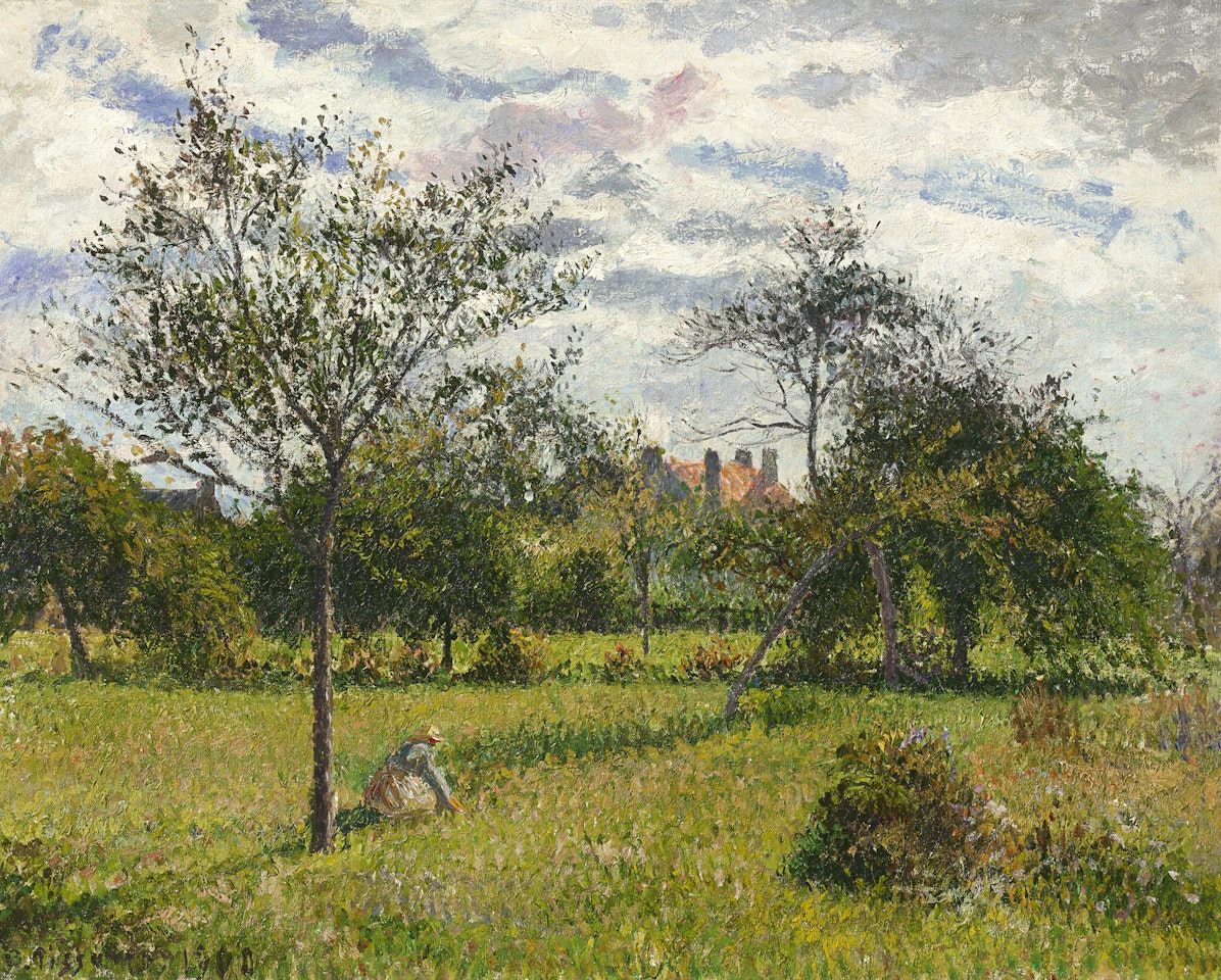 Matin, soleil d"automne à Eragny by Camille Pissarro