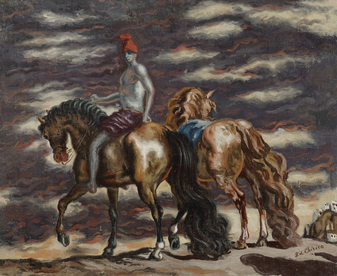 Cavallo e cavaliere frigio by Giorgio de Chirico