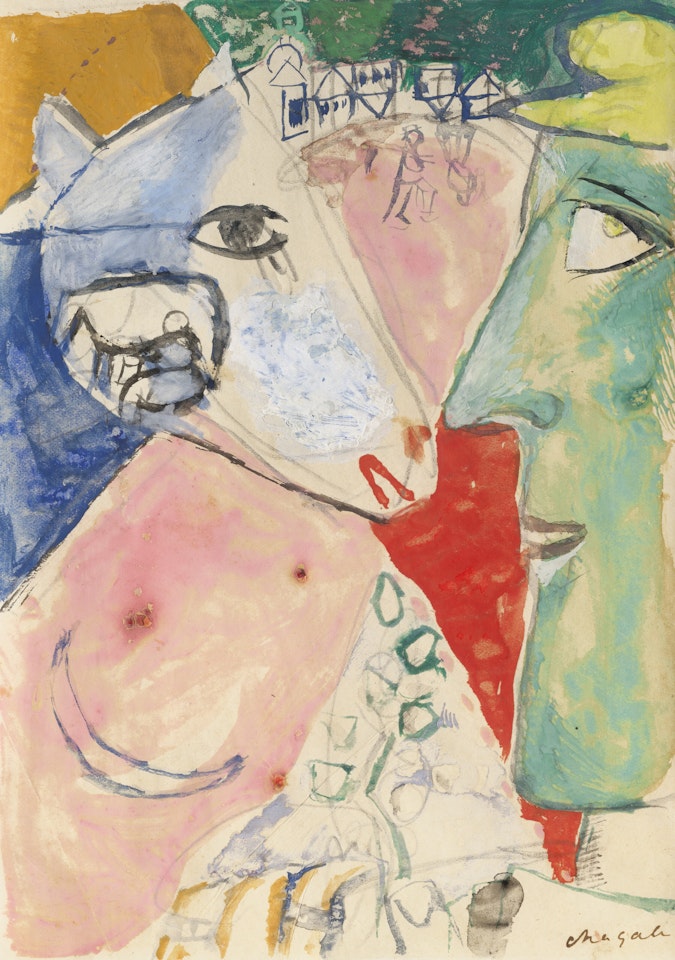 Etude pour "Moi et le village" by Marc Chagall