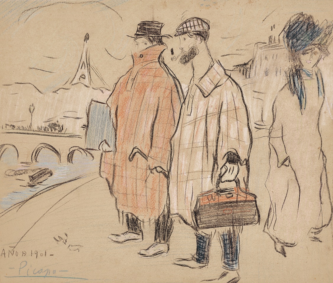 Picasso arrivant à Paris avec Jaume Andreu Bonsons by Pablo Picasso