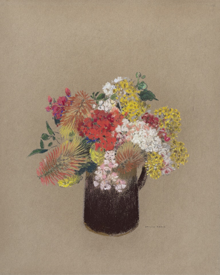 Le vase aux tritomas by Odilon Redon