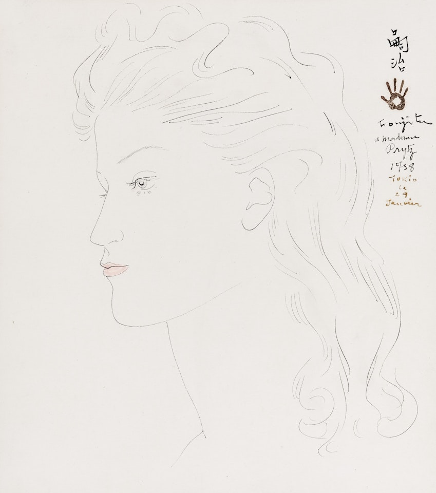 Profil de jeune femme blonde by Leonard Tsuguharu Foujita