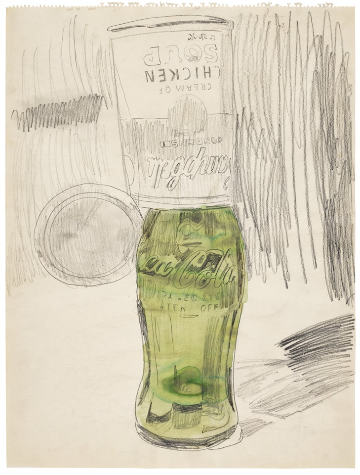 Campbell"s Soup Can Over Coke Bottle by Andy Warhol