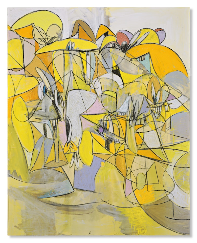 Pink and Yellow Sweep by George Condo