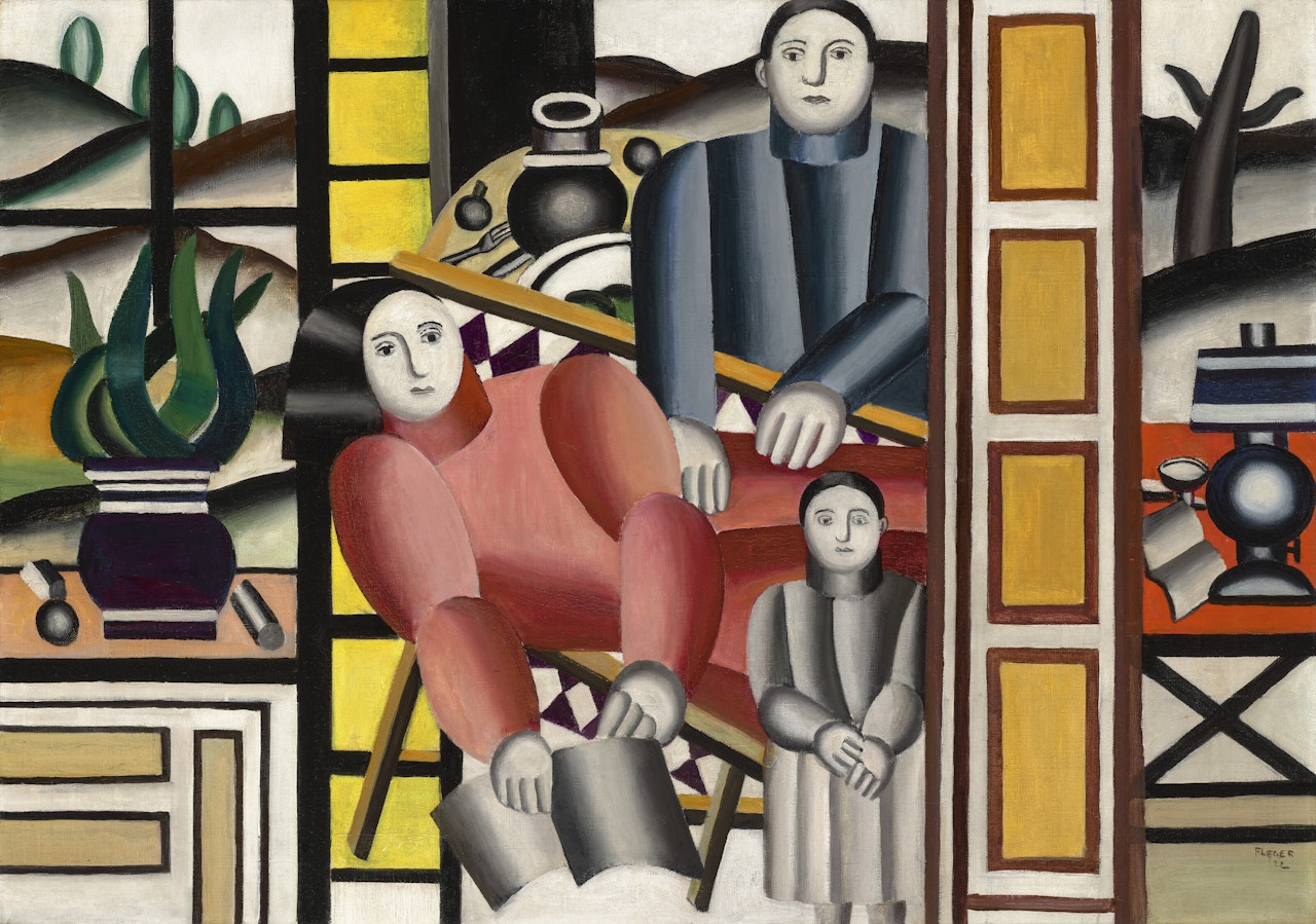 Les trois personnages devant le jardin by Fernand Leger