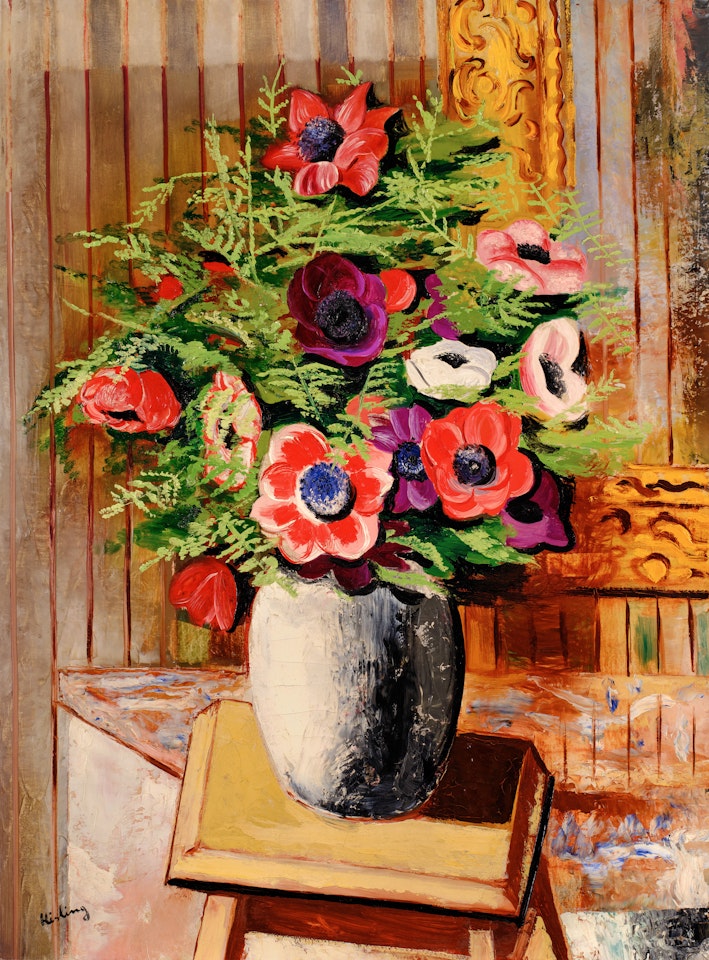 Vase de fleurs sur un tabouret by Moïse Kisling