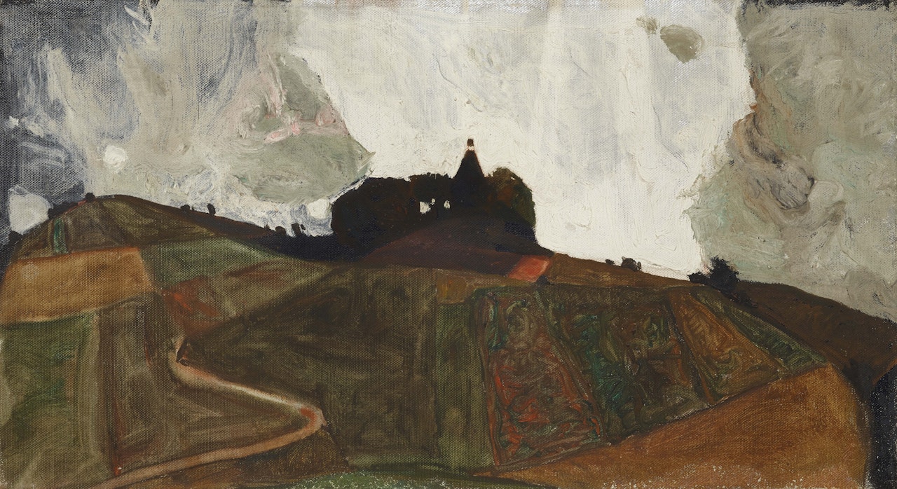 Gewitterberg (Kapelle auf dem Kreuzberg bei Krumau) (Thunderstorm Mountain (Chapel on Kreuzberg near Krumau)) by Egon Schiele