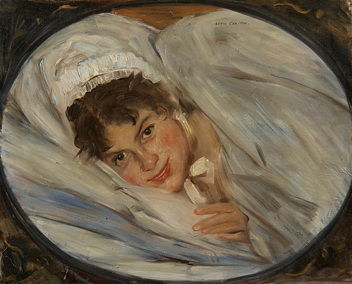 Mädchenkopf im Kissen by Lovis Corinth