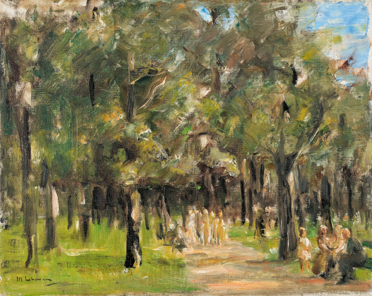 Spaziergänger im Tiergarten by Max Liebermann
