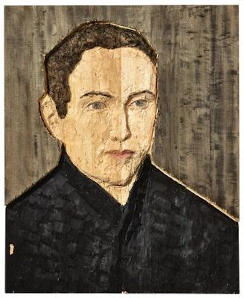 Large Head Relief (Man with dark blue coat) by Stephan Balkenhol