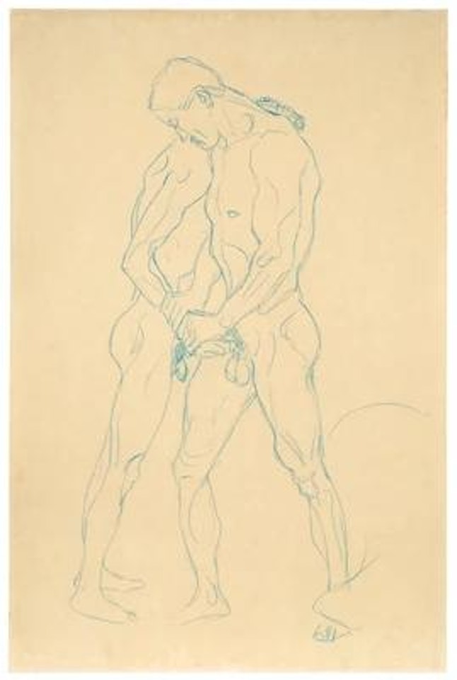 Zwei Männerakte. Studie zu Athleten, (Two male acts. Study for the Athletes) by Gustav Klimt