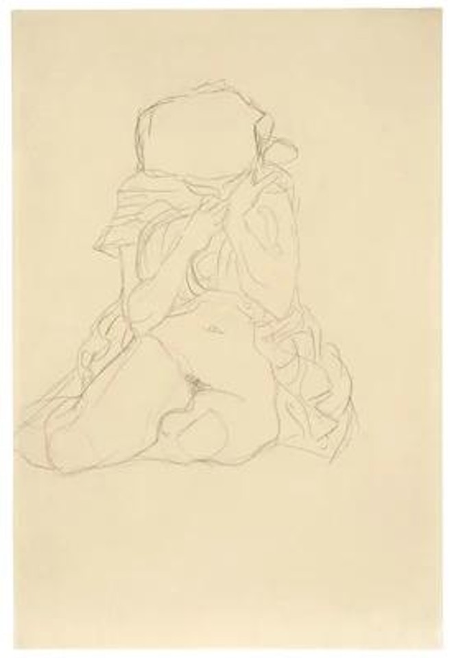 Sitzender Halbakt von vorne. Studie zu Tod und Leben (Semi-Nude seated. Study for Death and Life) by Gustav Klimt