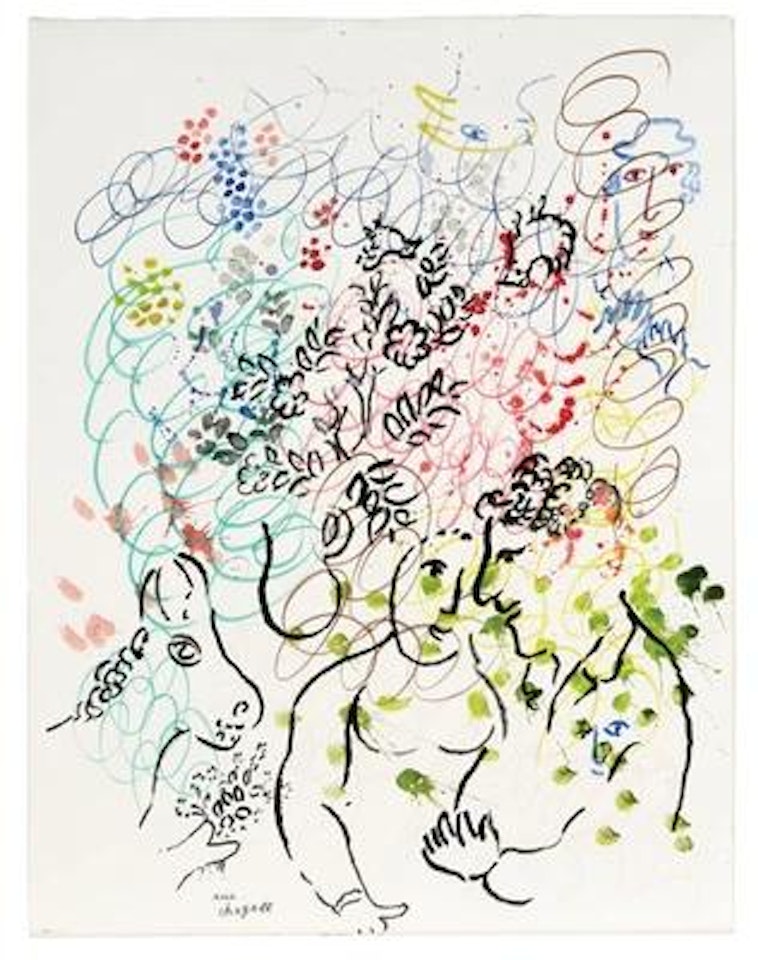 Les amoureux aux fleurs by Marc Chagall