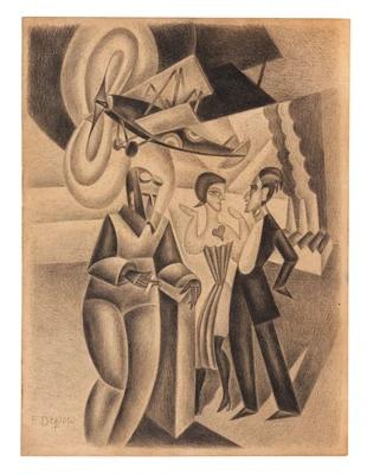 Ritratto Psicologico dell"Aviatore Azari by Fortunato Depero