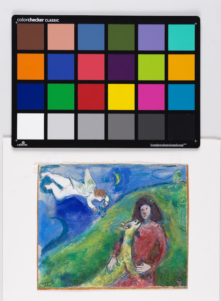 La visite de l"ange à la campagne by Marc Chagall