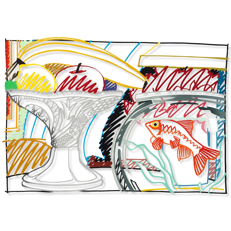 Still Life with Fruit, Flowers and Goldfish by Tom Wesselmann