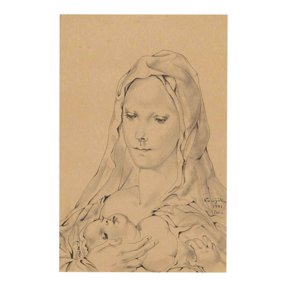 Mère et enfant by Leonard Tsuguharu Foujita