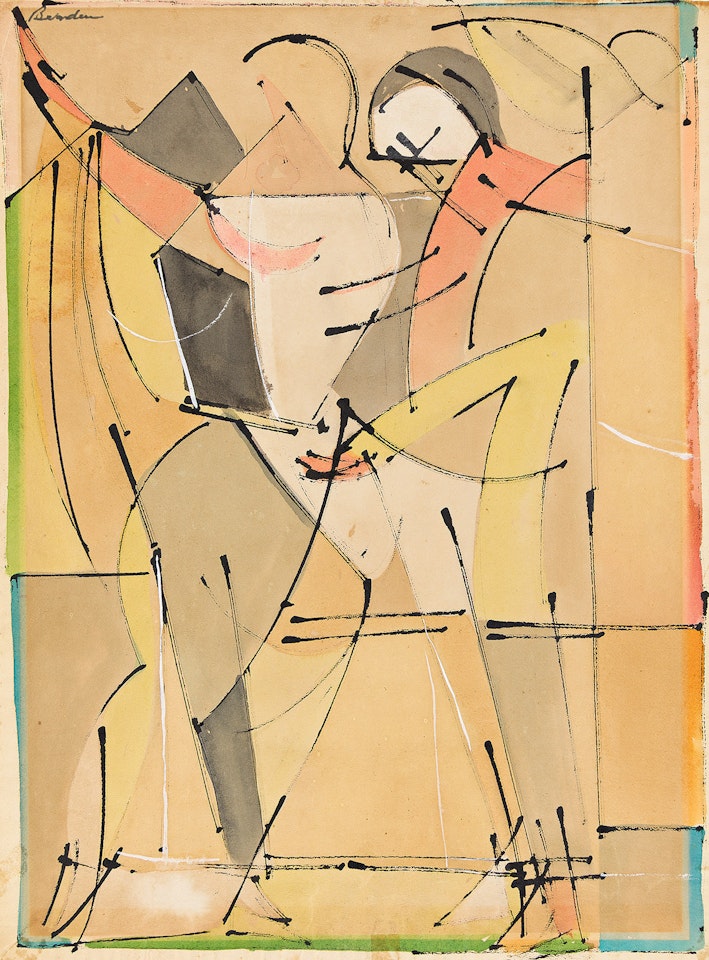 Untitled (Two Figures). by Romare Bearden