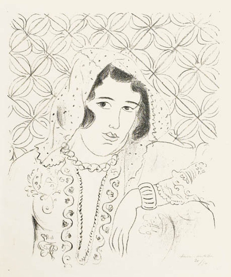 Figure devant Tapa Africain by Henri Matisse