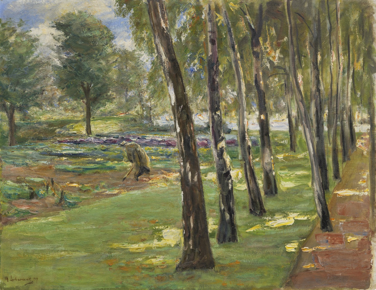 Die Birkenallee im Wannseegarten by Max Liebermann