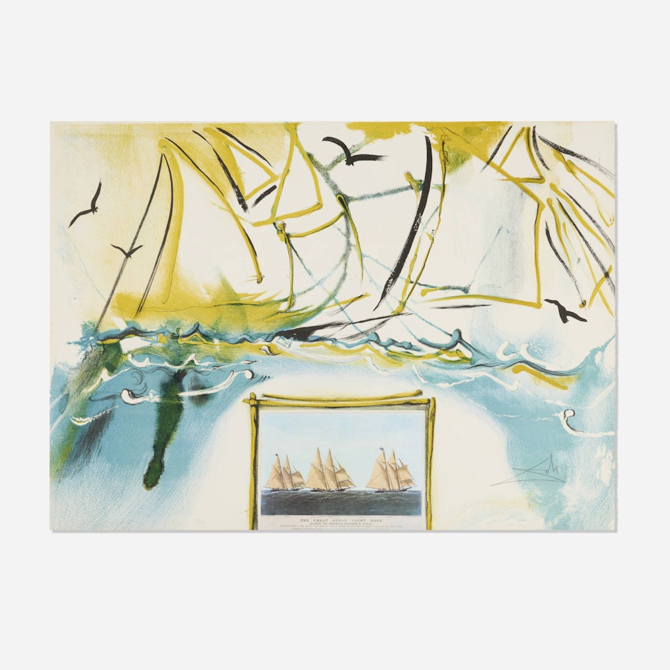 American Yachting Scene (from the Currier & Ives portfolio) by Salvador Dali