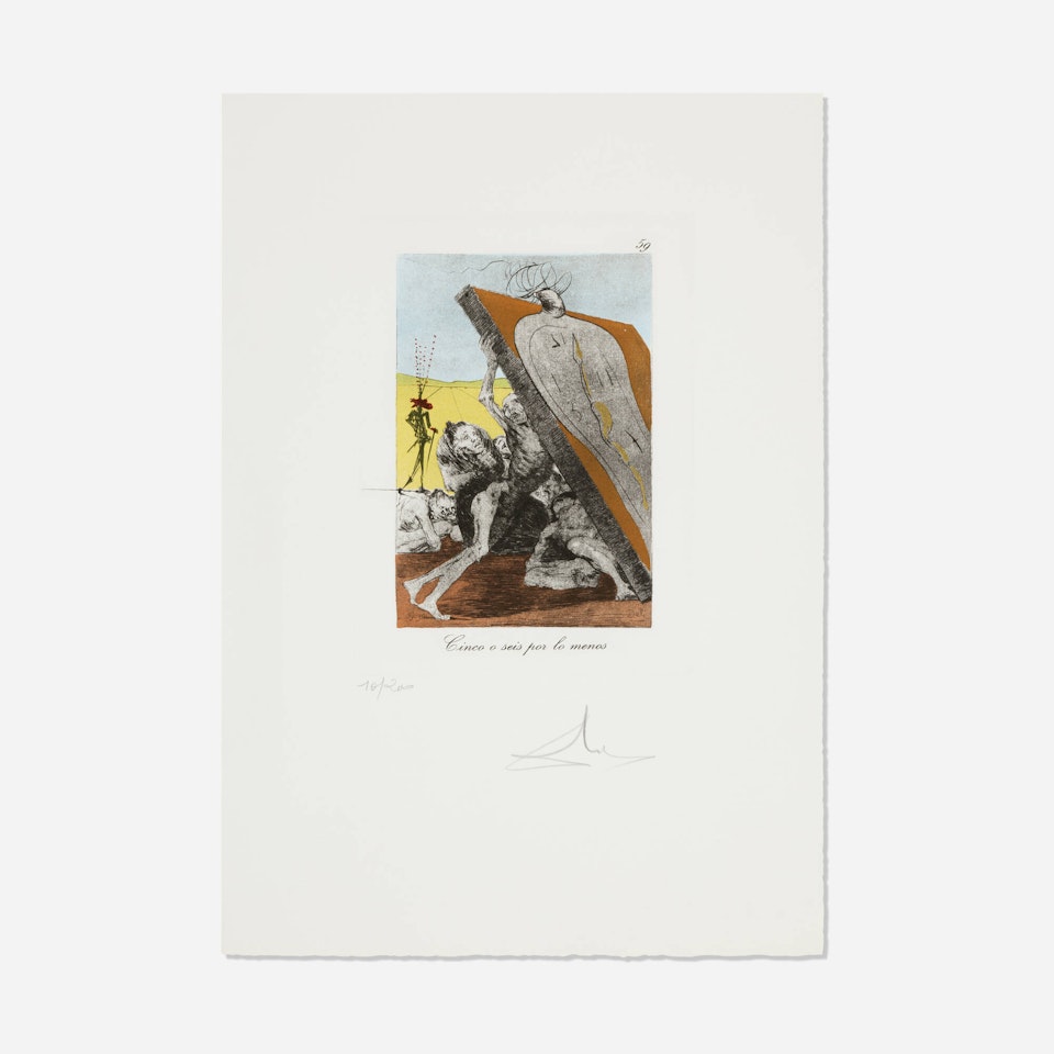 Cinco o seis por lo menos (from the Les Caprices de Goya de Dalí portfolio) by Salvador Dali