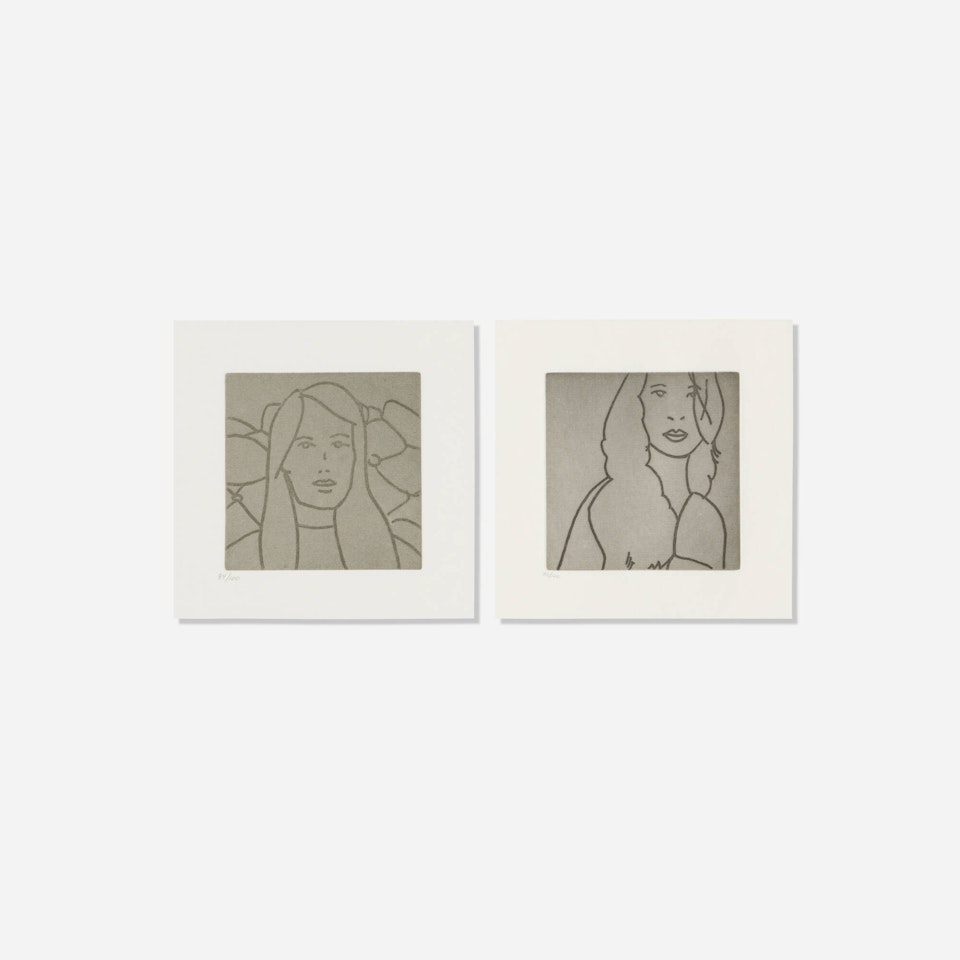 Untitled #2; Untitled #20 (two works from the Gloria portfolio) by Alex Katz