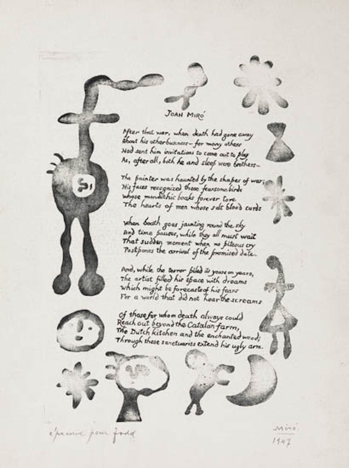 A Poem for Joan Miró by Joan Miró