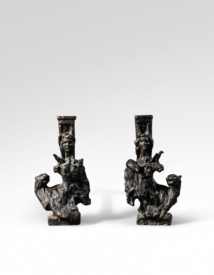 Paire de chenets Dompteuse by Diego Giacometti