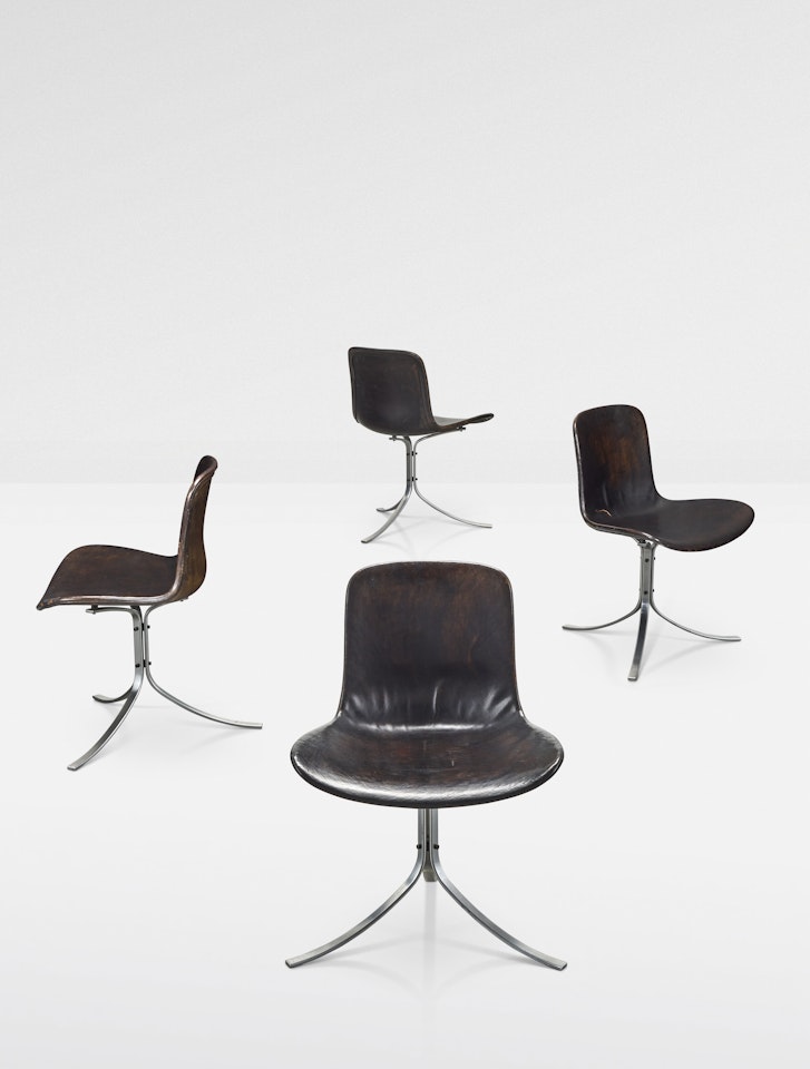 Suite de quatre chaises "PK 9" by Poul Kjaerholm