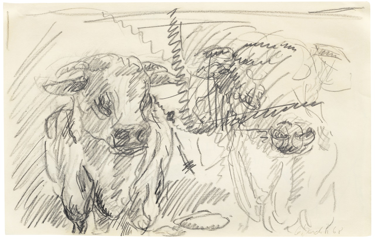 Zwei Kühe by Georg Baselitz