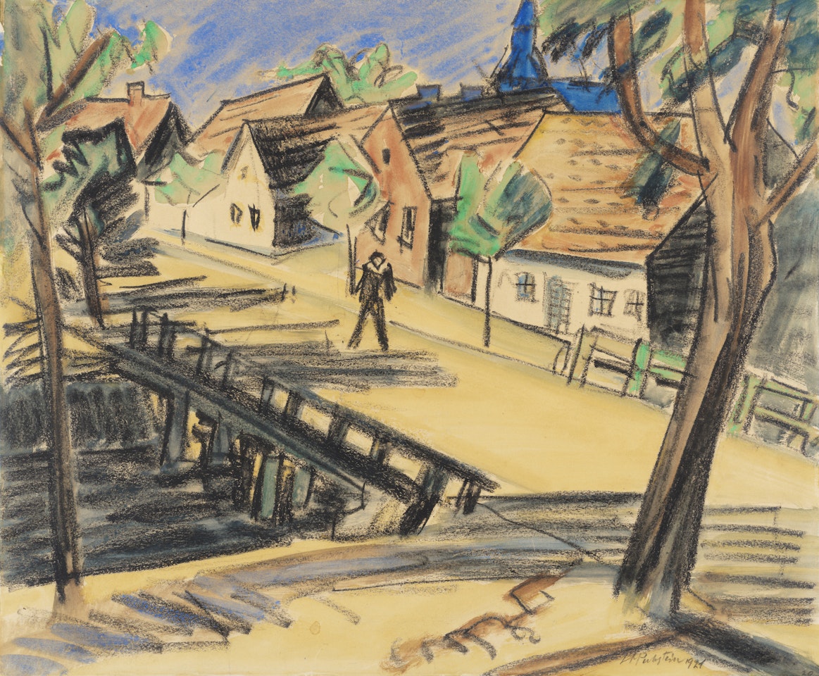 Große Mühlengraben-Brücke (Leba) by Max Pechstein