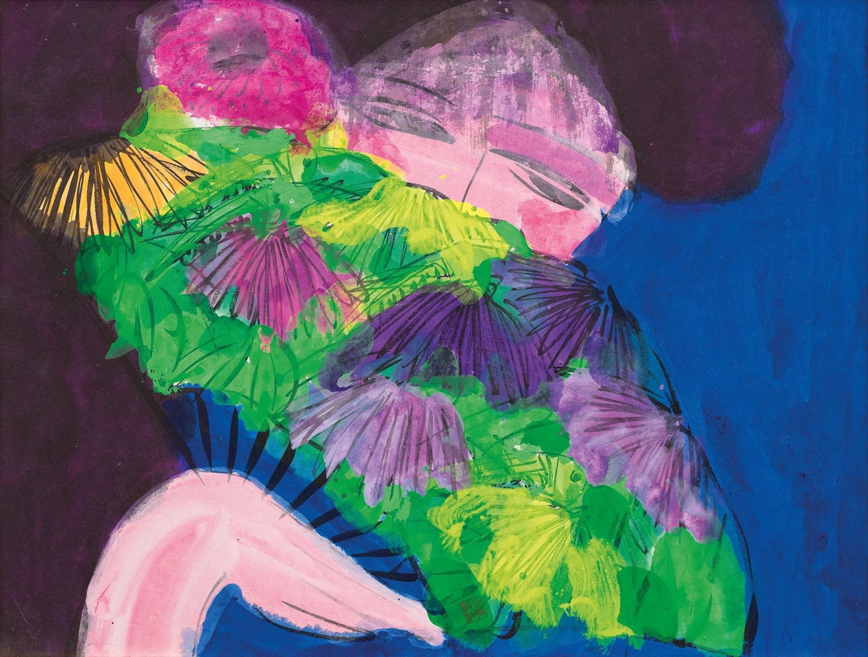 Lady with a Fan by Walasse Ting