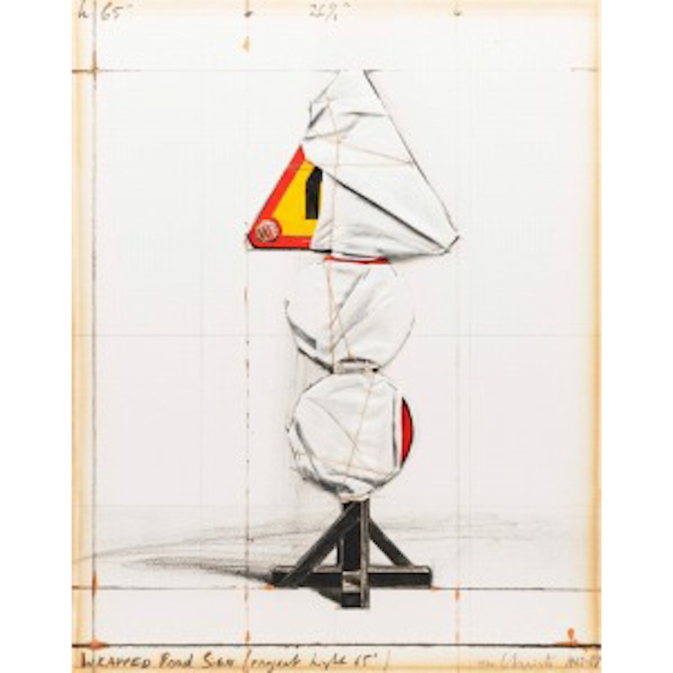 Wrapped Road Sign, Project (Schellmann 134) by Christo