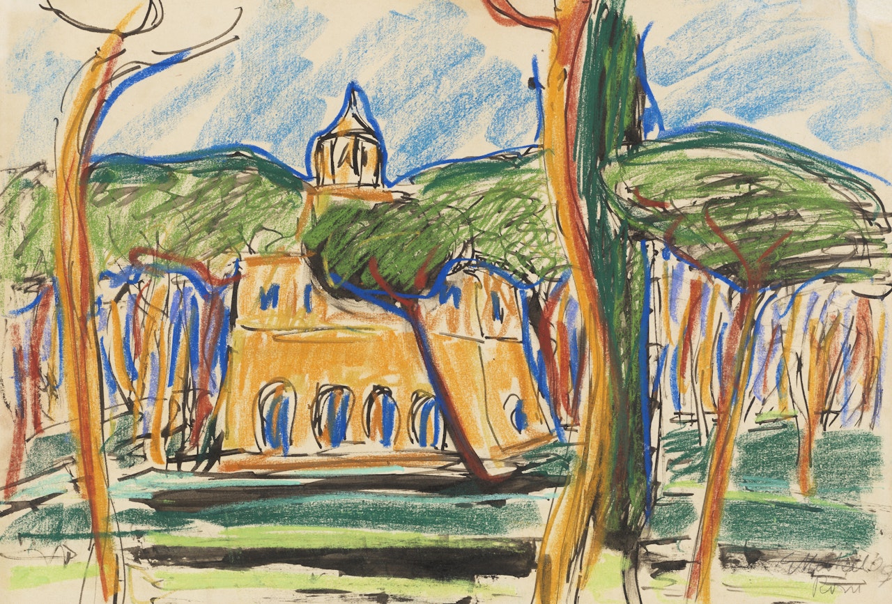 Villa Borghese in Rom by Erich Heckel