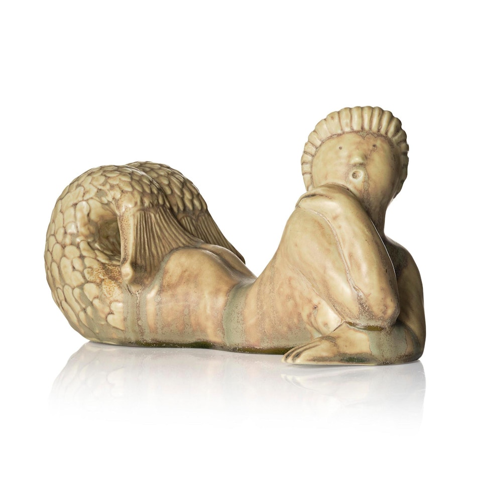 a stoneware sculpture of a mermaid, "Najad" by Stig Lindberg