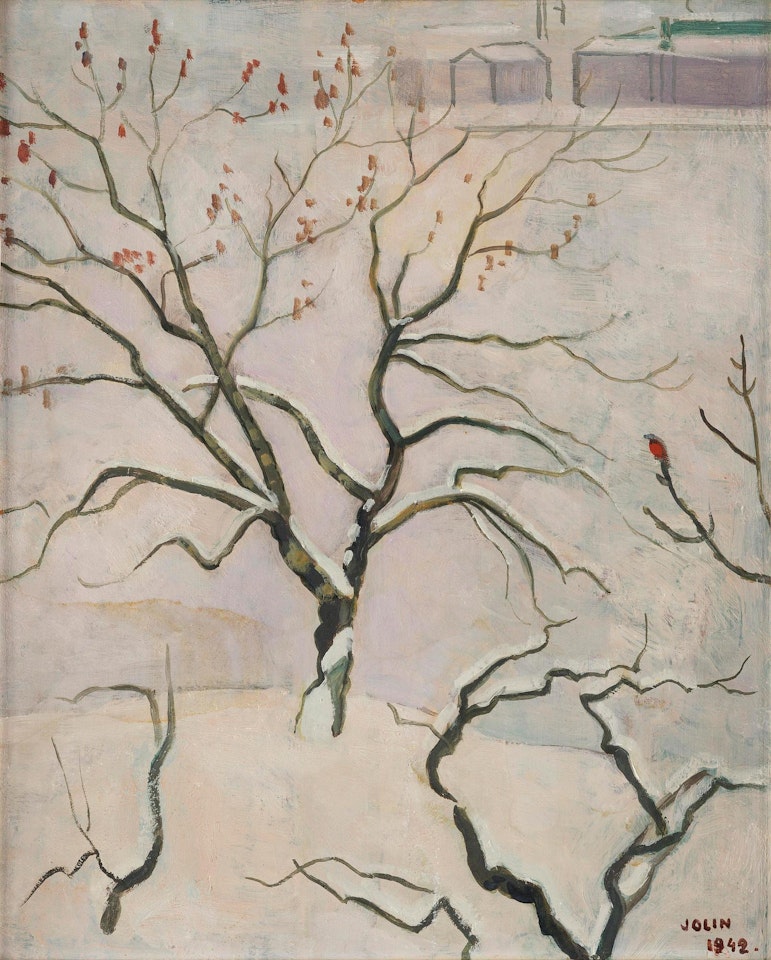 Winter Tree with Bullfinch by Einar Jolin