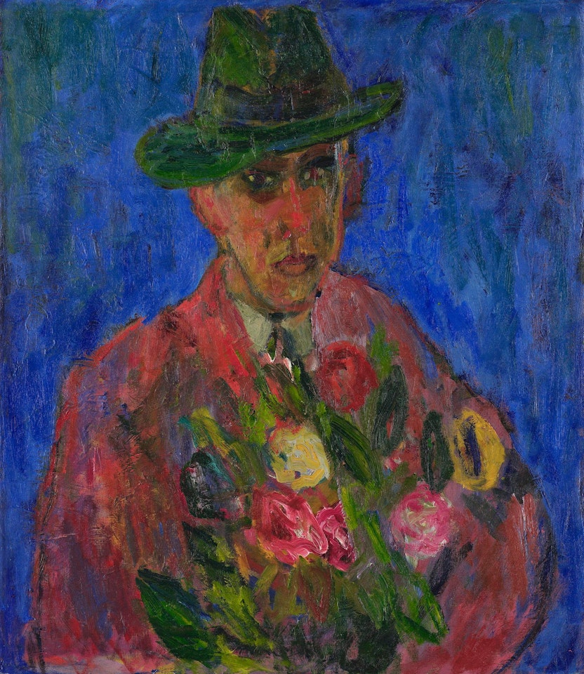 Man with hat and flowers by Ivan Ivarson