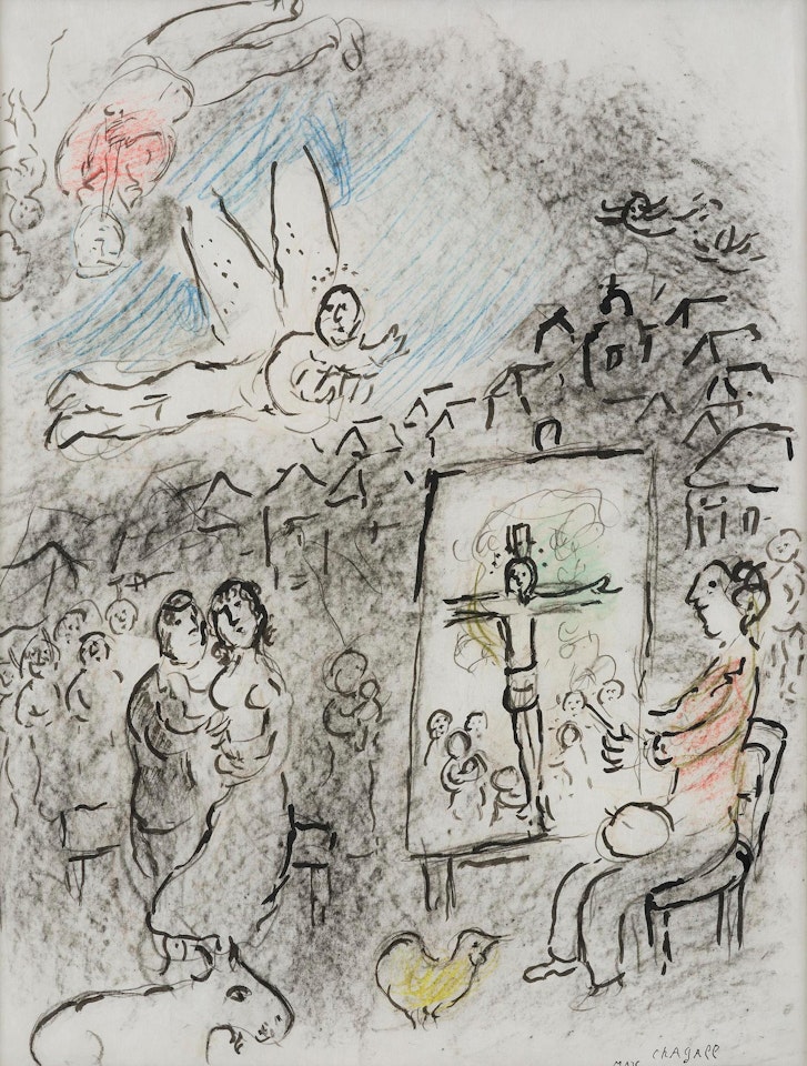 "L"artiste et l"ange" by Marc Chagall