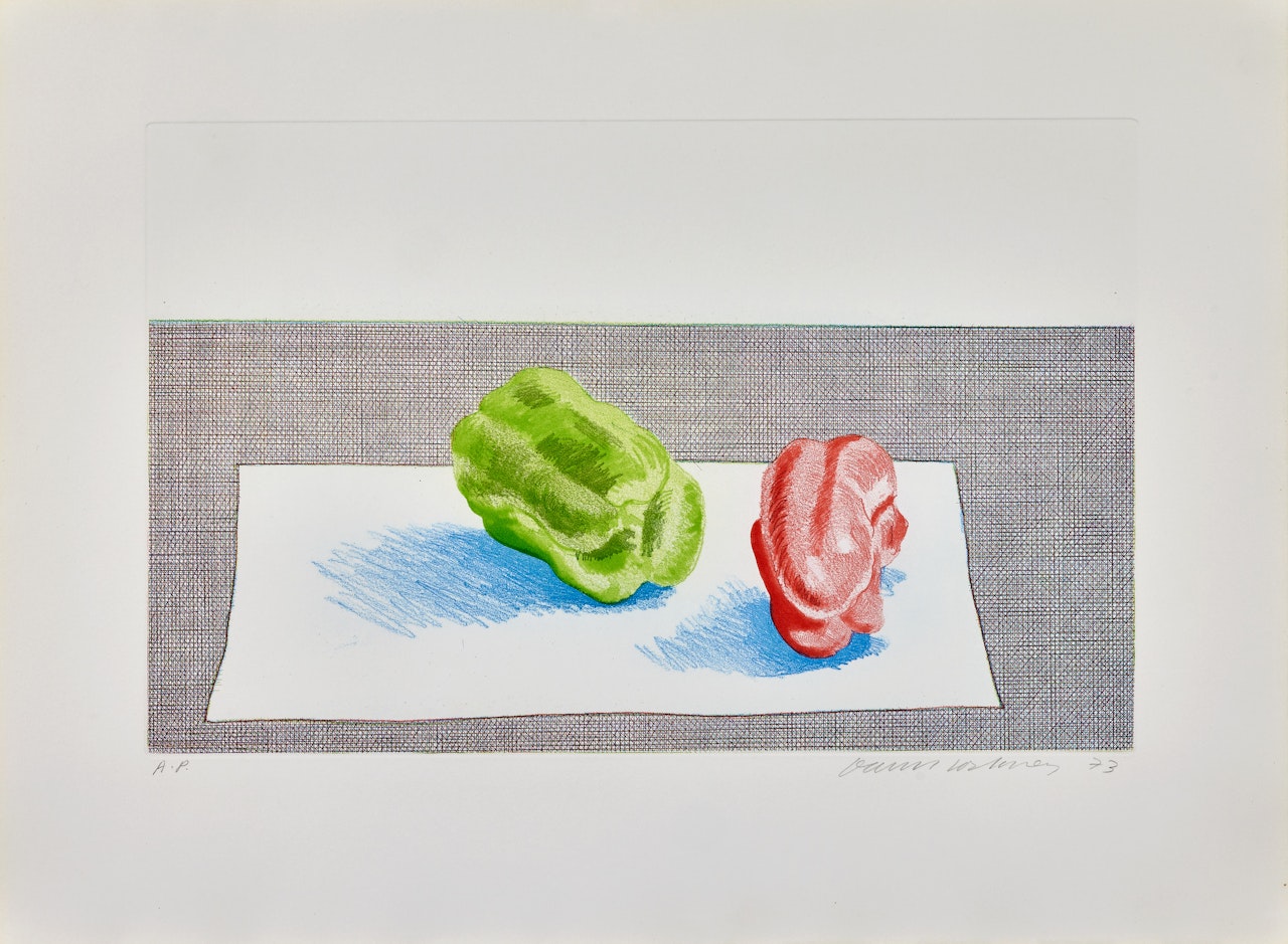 Two peppers by David Hockney