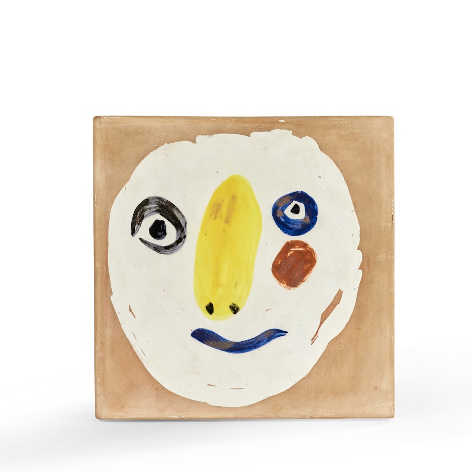 Tête polychrome; (AR 455); Carreau by Pablo Picasso